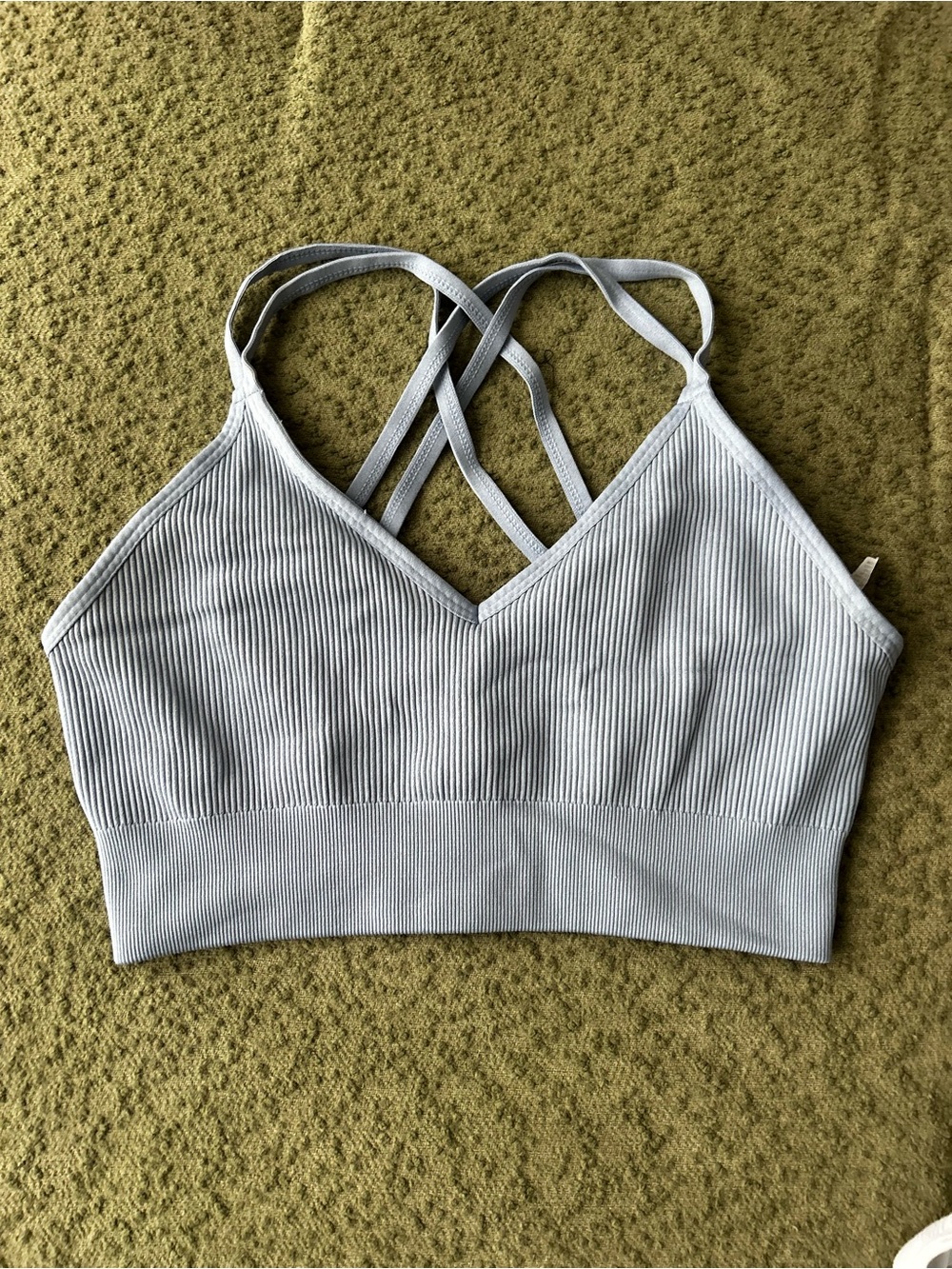 aerie Light Blue Ribbed Strappy Bralette